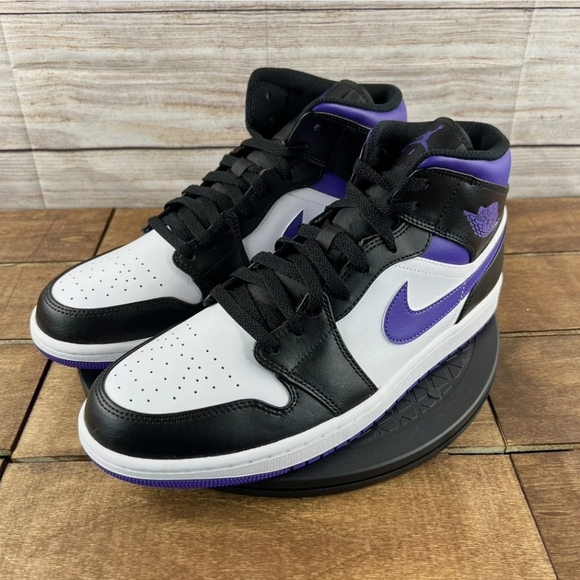 Nike Air Jordan 1 Mid Retro ‘Court Purple’ Size 9.5 - Picture 2 of 7
